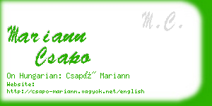 mariann csapo business card